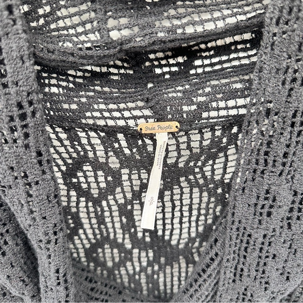 FREE PEOPLE Oversized Black Mesh KNITTED Net Sleeveless Cowl Neck Top WOMENS S - Picture 4 of 8